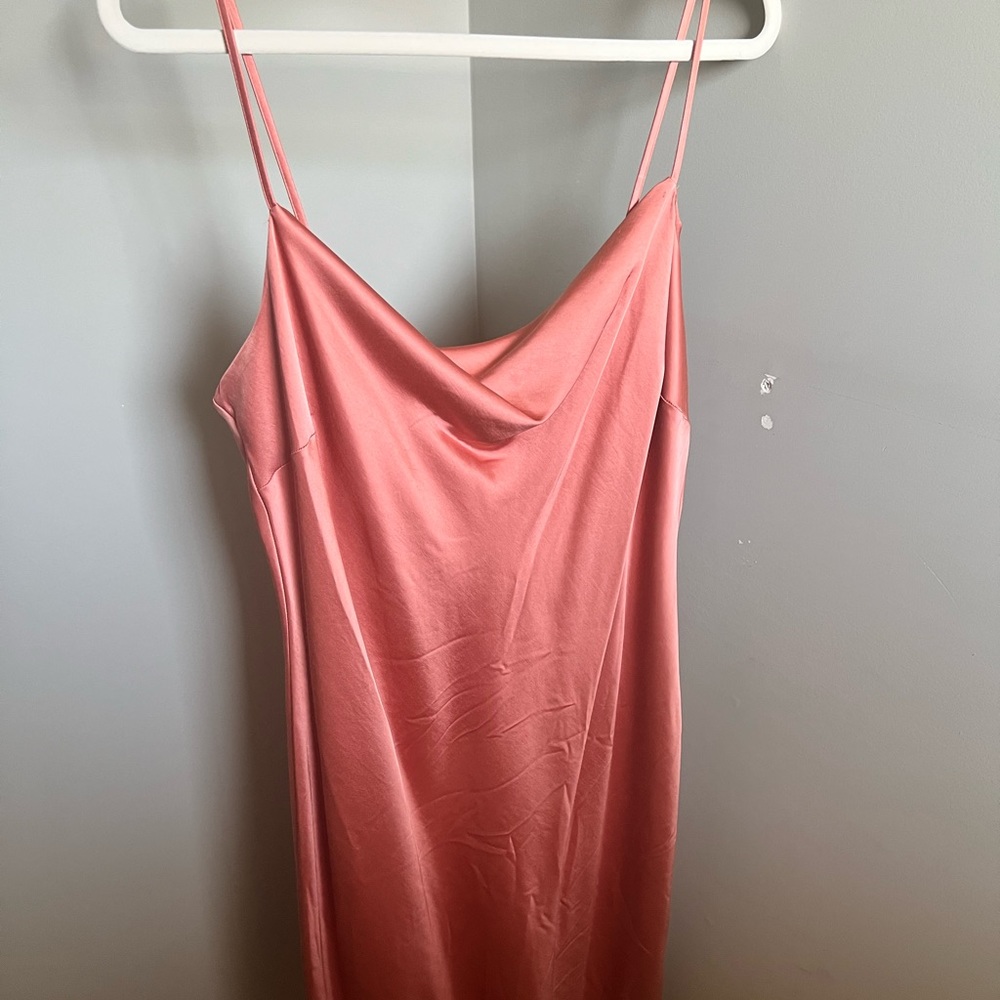 Express Dress | Cowl Neck | Satin Slip Midi